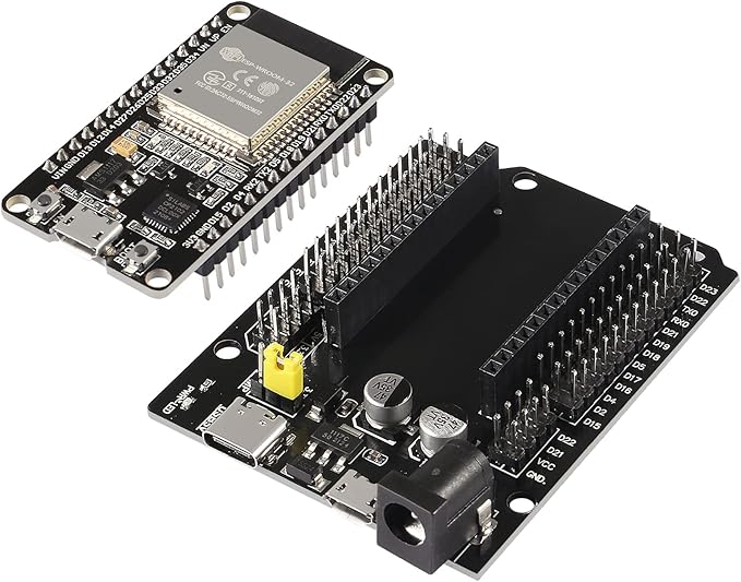 AITRIP 2 Sets ESP-WROOM-32 ESP32 ESP-32S Development Board CP2102 WiFi+Bluetooth Ultra-Low Power Dual Core ESP32-DevKitC-32 ESP-WROOM-32 with Expansion Board for Arduino