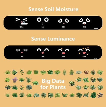 Smart pet Planter Robot Guidance on Plant Care with Emojis, Adorable Plant Companion with Rich Gesture Interaction, Neat Desk Setup Gift (Pink)