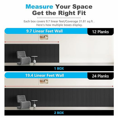 Art3d Wainscoting Wall Panel Kit, 37.8" Tall Beadboard Panels for Walls, Polystyrene Board and Batten Wall Panel Kit, Easy DIY Decorative Trim for Living Room, Kitchen, Bedroom – Covers 31 Sq.Ft
