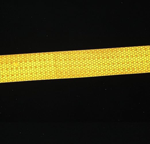 Yellow Reflective Tape 1 inch Wide, Outdoor Waterproof High Visibility Warning Industrial Marking Tape, Safety Stickers (68 feet,10 Rolls)