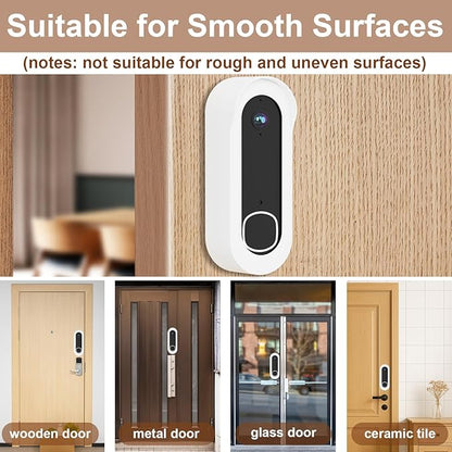 Adhesive Doorbell Mount Compatible with Arlo Video Doorbell 2K/HD (2nd Gen), No-Drill Mounting Bracket Accessories, Easy Installation, Anti-Theft Camera Mount for Apartments, Renters, Houses, Dorm
