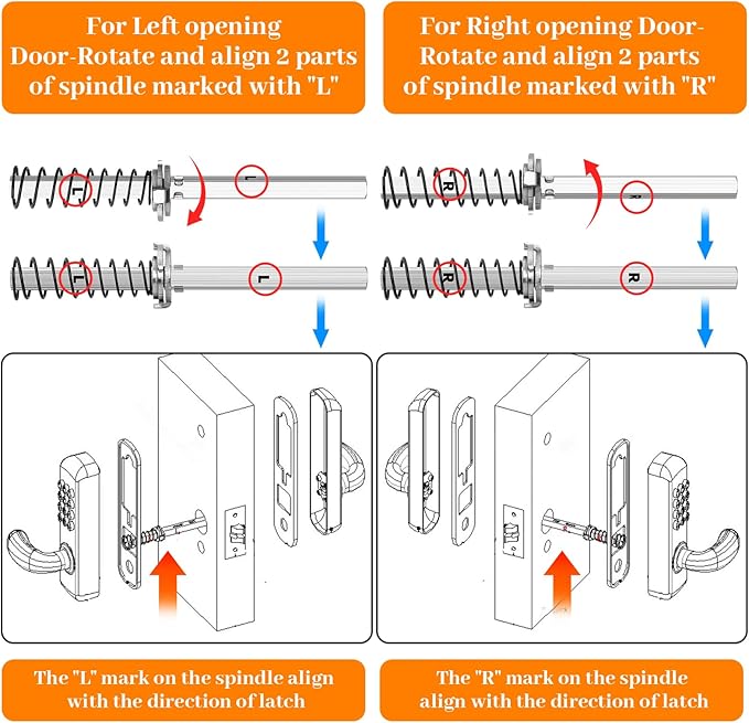 Stainless Steel Mechanical Keypad Entry Door Handle Lock,Commercial Keyless Push Button Code Door Lever,Single-Sided Combination &Interior Non-locking,Exterior Auto-Lock,For Outdoor,Matte Black