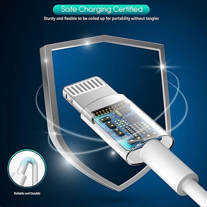 iPhone Charger,Extra Long 2 Pack 10FT Lightning Cable Cube i Phone 12 Charger Charging Transfer Cord Cable with USB Plug Wall Charge Block Travel Adapter for iPhone 14/13/12/11/SE2022/8/7/XS/XR/X/iPad