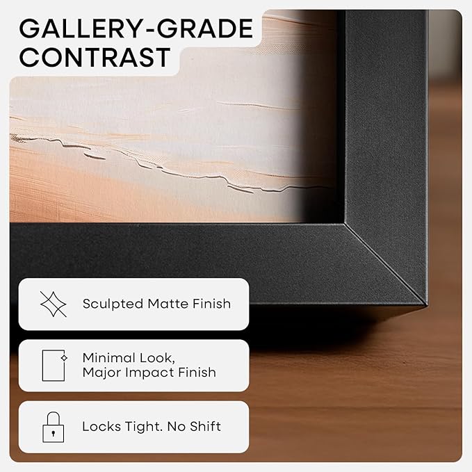 Homeforia 24x30 Poster Frame Black, High End Metal 24 x 30 Picture Frames with Mat 18 by 24 inches Photo, 24x30 Black Frame Matted to 18x24 Print, 30x24 Large Frame, Tempered Glass, Wall Kit, Set of 1