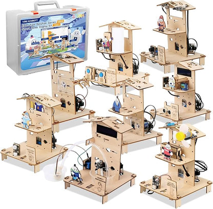 8-in-1 STEM Kit for Kids Ages 8-12 12-16, ESP32 Smart Home Science Projects School Crafts Educational Engineering Building Toys DIY Model Birthday Children's Day Gifts for Boys Girls Teen