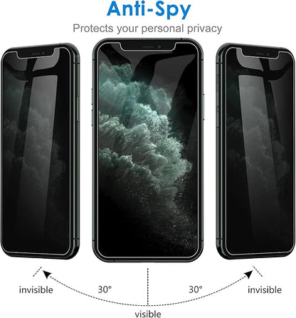 JETech Privacy Screen Protector for iPhone 11 Pro 5.8-Inch with Camera Lens Protector, Anti Spy Tempered Glass Film, 2-Pack Each
