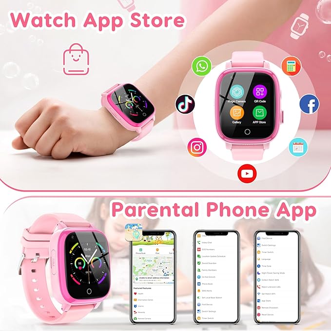 cjc 4G Smart Watch for Kids - Includes 2 Way Call, SOS Alerts, Parental Controls, Games, Camera, Alarm, Music Children's Smart Watch Gift