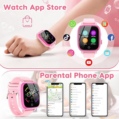 cjc 4G Smart Watch for Kids - Includes 2 Way Call, SOS Alerts, Parental Controls, Games, Camera, Alarm, Music Children's Smart Watch Gift