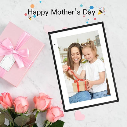 Anna Bella Digital Picture Frame 10.1 Inch IPS HD Touch Screen WiFi Smart Digital Photo Frame with 32GB Storage, Auto-Rotate, Easy Setup to Share Photos or Videos Remotely via AiMOR APP Black