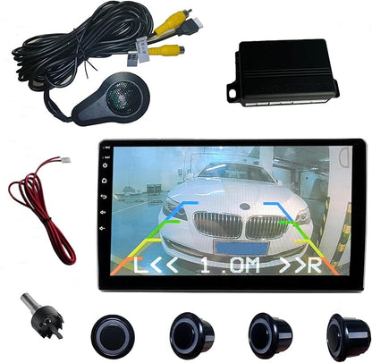 LCD Parking Sensor Kit - Displays Data on Original Screen, Easy Rear Installation, Compatible with CVBS Cameras (Not for AHD), 18 Probe Colors to Match Any Vehicle