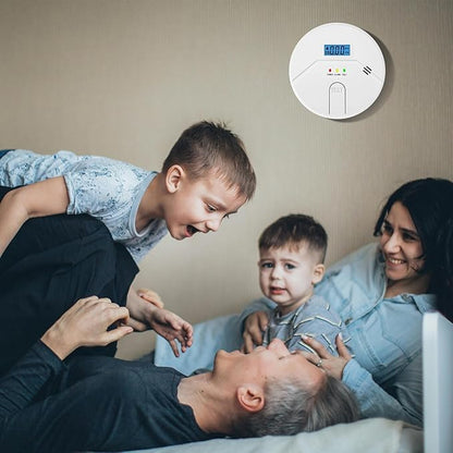 2Packs, Smoke and Carbon Monoxide Detector, LCD Digital Display, 2 in 1 Technology, Easy to Use, 85db Alarm, for Home and Kitchen