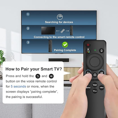 Rechargeable Voice Remote for Samsung Smart TVs, Replacement for 2021–2025 Samsung TV Remote Control with Solar Charging and Voice Search, Compatible with BN59-01432A