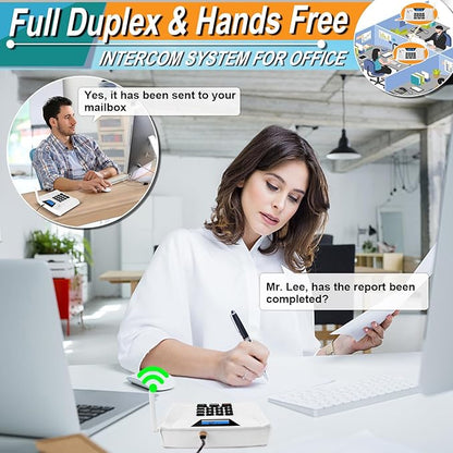 Intercoms Wireless for Home Upgraded, Hands Free Intercom 5300ft, Real-Time Two Way Intercoms for Home with Group Call, Full Duplex Wireless Intercom System for Business Office(4 Pack)