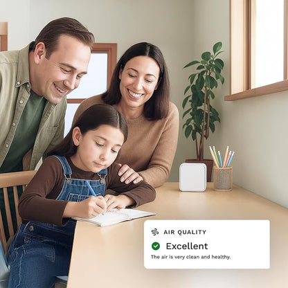 Smart Sensor for Air Quality Monitor, AC Control CO, WiFi Quality, Energy Savings Monitoring | Ideal for Airbnb, Homes & Offices | Tracks Temp, Humidity, Smoke, Noise & More