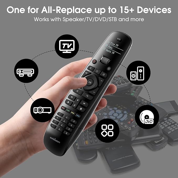 SofaBaton U2 Universal Remote Upgrade Backlit Button,Improved Scroll, All in One Universal Remote Control with App Control, Custom Macros, Compatible with Smart TVs,Sound Bar and DVD