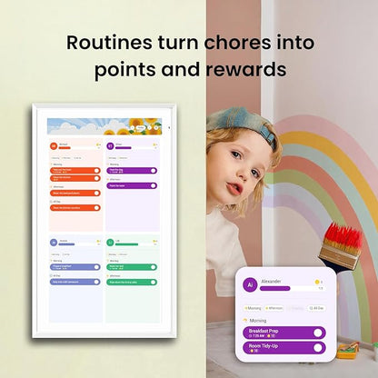 ApoloSign Digital Calendar: Electronic Calendar, Smart Touchscreen Interactive Display for Chore Chart, Family Schedules Planner, Supports All Apps via Google Play (White, 21.5-inch)