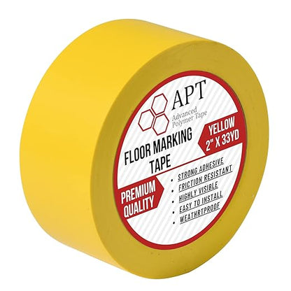 APT, Multi Color Marking Tape, Premium Safety Marking and Dance Floor Splicing Tape, 6 mil Thick (Yellow, 1 Roll)