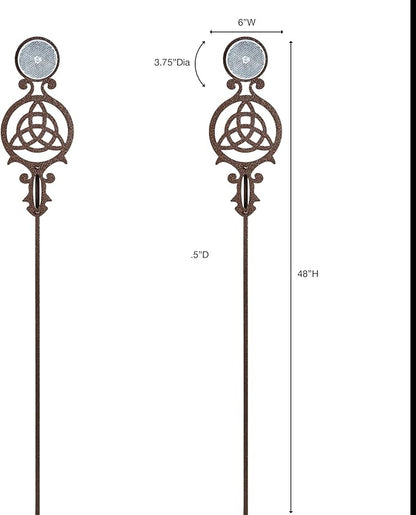 Touch of Class Pathways Reflective Driveway Marker Stake Set of Two for Outdoor Use | Celtic Knot Emblem Design | Personalized Tall Reflector Set of 2 | Weathered Bronze Durable Finish