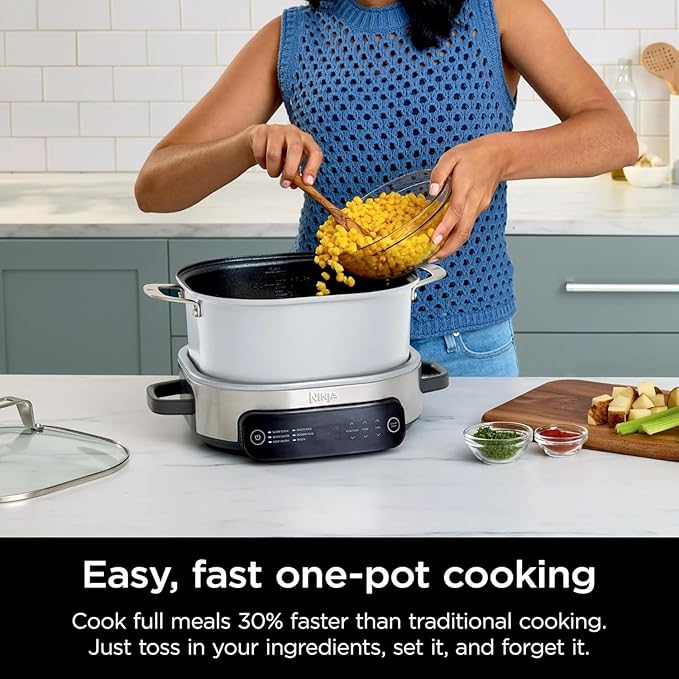 Ninja Foodi PossibleCooker 6.5Qt PRO Plus 10-in-1 Smart Cook System - Multi-Function Rice Cooker, Slow Cooker, Sous Vide with Thermometer - Electric Pot for Kitchen Appliances (6.5 QT)