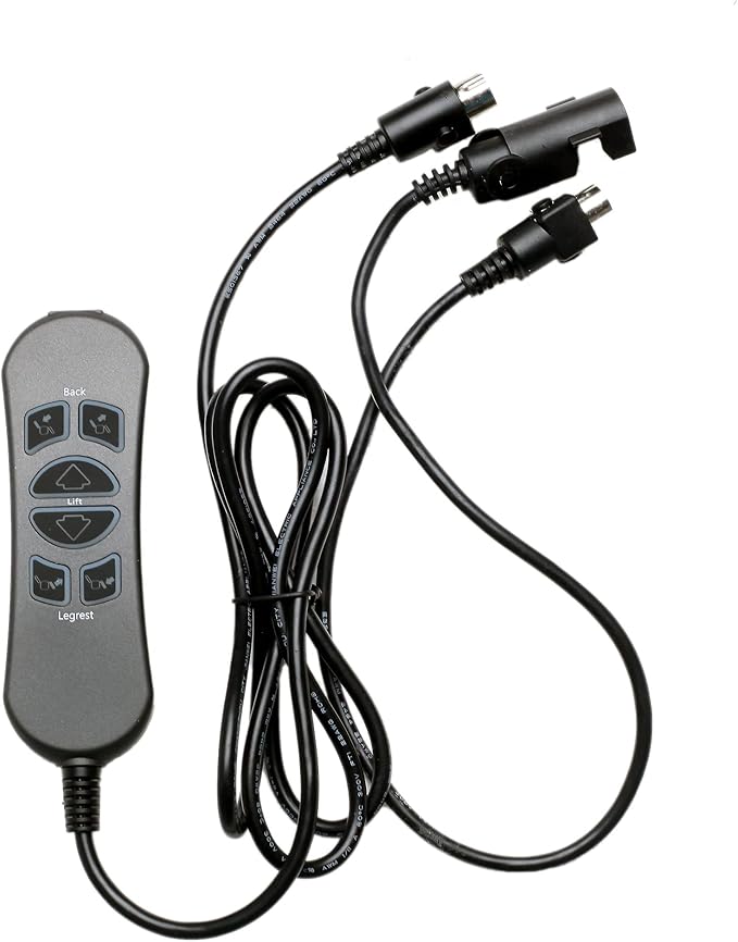 Fruhdi 6 Button 5 Pin Prong MLSK89-A2 Hand Control Handset Remote with USB and Backlight for Lift Chairs Power Recliners