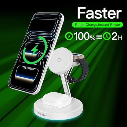 2025 3 in 1 Charging Station for Apple Compatible with Magsafe Charger Stand for iPhone 17 16 15 14 13 12 Wireless Charging Station for AirPods Wireless Charger for iWatch Series