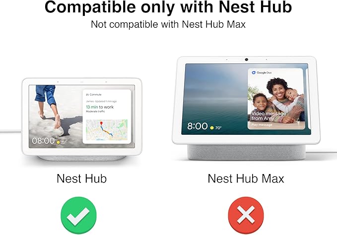 Google Nest Hub Home Kitchen Under Cabinet Mount Bracket | All Hardware Included (White)
