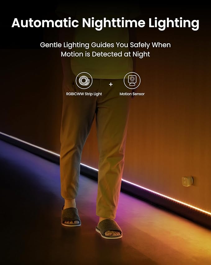 SwitchBot LED Strip Light 5M Voice Contorl, 72 LEDs/m, Compatible with Matter, Apple Home, Alexa & Google, 16M Colors, Music Sync, DIY Color-Changing LED Lights for Bedroom, Party, TV, Christmas décor