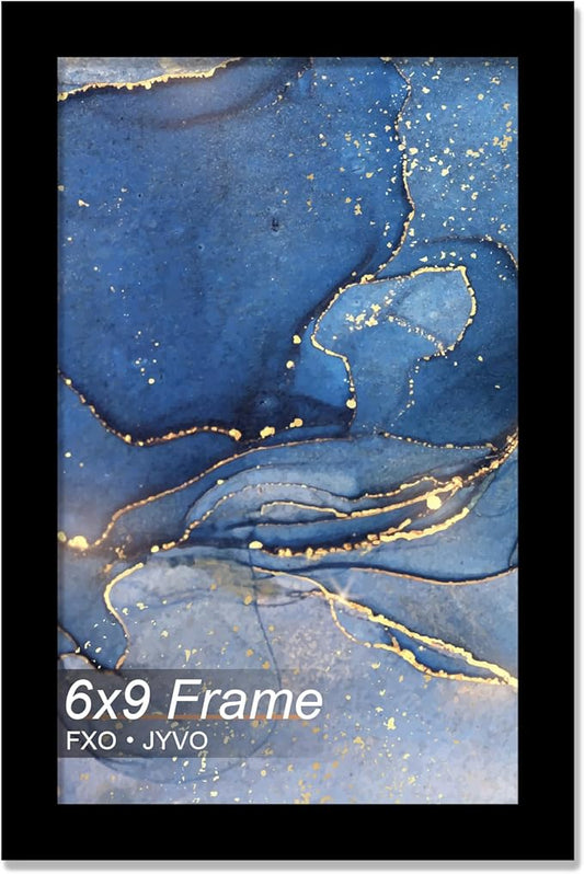 6x9 Picture Frame, Black Frame for 6 x 9 Inch Picture Poster Photo, Light Weight and High Transparent 6 by 9 Frame for Wall - 1 Pack/Black/6"x9"