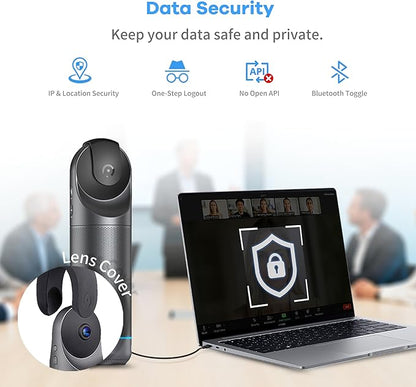 KanDao Meeting Pro 360° Video Conference Room Camera - AI Tracking, Meeting Recording & USB Plug-Play, Portable 8 Mics Array Meeting Camera, Compatible with Zoom/Teams/Google Meet, 5 Smart Modes