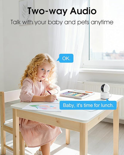 Cameras for Home Security, Pet Camera with WiFi 6&5GHz/2.4GHz, Motion Tracking Never Miss a Moment, 2-Way Audio, Night Vision, Compatible with Alexa Upgrades Your Idoor Security