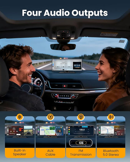 Largest 11.5"Wireless CarPlay Screen for Car,Portable A-pple Car Play & Android Auto,HD Touchscreen with 4K Dash Cam,Backup Camera,Bluetooth, Navigation,Voice Control,GPS,Mirror Link, for All Vehicles