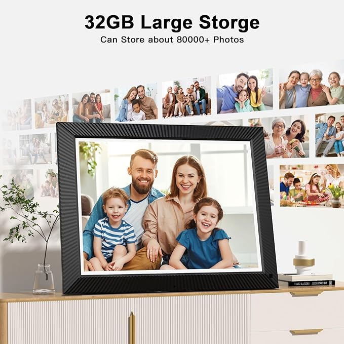 Large Digital Photo Frame 16.2"-Digital-Picture-Frame - 32GB Dual-WiFi Digital Frame, No Touch Screen, Slideshow, Load Photo Video from Phone via APP Email, Free Cloud Storage, Gift for Mom Dad