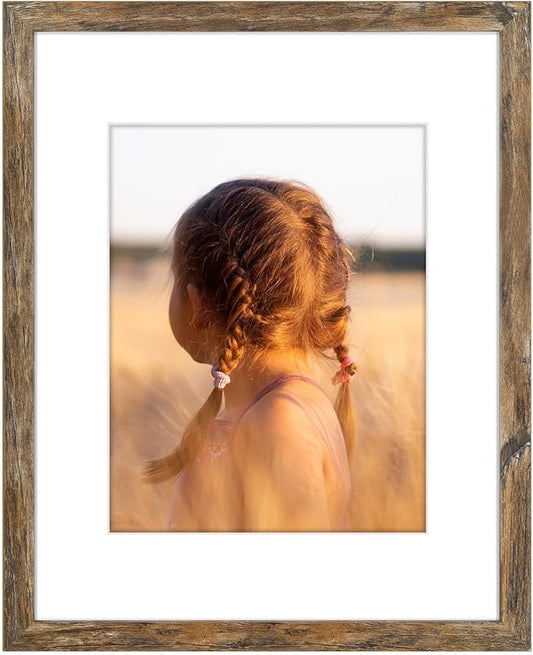 Golden State Art, 16x20 Picture Frame With Mat for 11x14 - High Definition Glass Wall Mounting Horizontal Vertical Display (Light Brown, 1 Pack)