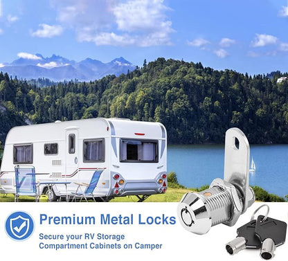 RV Storage Locks - Keyed Alike, 7/8' Fits 9/16' Max Door Thickness, Camper Trailer Cabinet Locks (2Pack)
