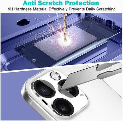 PEHAEL 3+3Pack for iPhone 16 Pro Privacy Screen Protector with Camera Lens Protector Full Coverage Anti-Spy Tempered Glass Film 9H Hardness Easy Installation Bubble Free [6.3 inch]