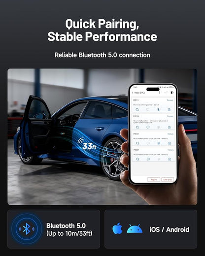 OBD2 Scanner Bluetooth TOPDON TopScan Pro, Bi-Directional Scan Tool with All System, 13+ Services for iOS & Android, FCA AutoAuth, CAN-FD, AI Assistant, Upgraded from TopScan Car Code Reader (Green)