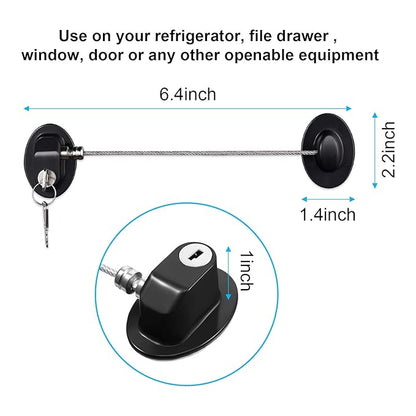 Hotop 4 Pack Cabinet Locks with Keys Mini Fridge Refrigerator Locks for Kids Toddlers Self Adhesive Child and Baby Proofing Safety for Deep Freezer Drawers Doors Latch(White and Black)