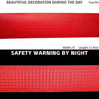 Red Reflective Tape Outdoor Waterproof 4 inch, High Visibility Warning Industrial Marking Tape, Safety Stickers (11 feet)