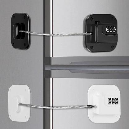 Refrigerator Lock, Combination Lock for Refrigerator Cabinets, Drawers, Heavy Duty Fridge Lock, Easy Install No Keys Needed (Black&White-2 Pack)