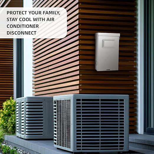 30 Amp AC Disconnect Switch Outdoor 120/240VAC Pull Out Switch Waterproof Metal Box for Air Conditioning Non-Fused