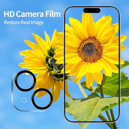 PEHAEL 2+2Pack for iPhone 15 Pro Privacy Screen Protector with Camera Lens Protector Full Coverage Anti-Spy Tempered Glass Film 9H Hardness Easy Installation Bubble Free [6.1 inch]