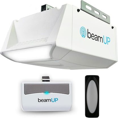 Pacer BU50 Overhead Garage Door Opener with Heavy-Duty Chain Drive for Single or Double Doors, Wall Mount, and Remote Garage Opener Included, Quick and Easy Installation, White