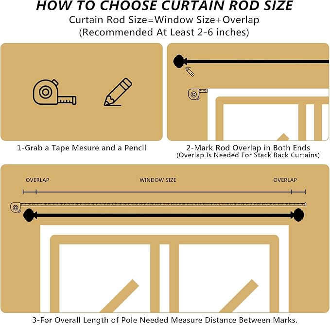 Black Curtain Rods for Windows 28 to 48 Inches 6/8 Inch Adjustable Heavy Duty Curtain Rods with Lantern Ball Finials,Window Treatment Single Curtain Rod Set