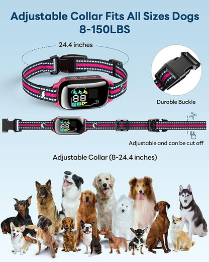 Dog Shock Collar - 3300FT Dog Training Collar with Remote, IPX7 Waterproof Electric Dog Collar with 4 Training Modes, Security Lock, Rechargeable E-Collar for Small Medium Large Dogs (Hot Pink)