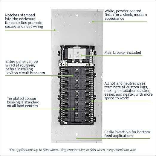 Leviton 30 Space, 30 Circuit Indoor Load Center with 200 Amp Main Circuit Breaker, LP320-BPD