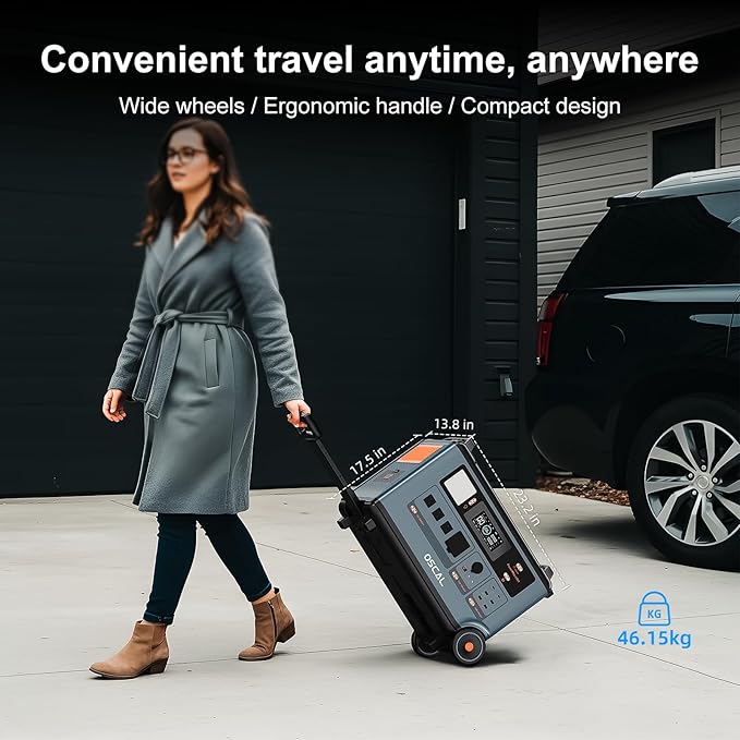 OSCAL PowerMax 6000 Solar Generator with 400W Solar Panel, 120V/240V Portable Power Station 6000W AC Outlets (9000W Peak), 2200W AC Charging/2400W Solar Charging, Emergency for Home, Battery Backup