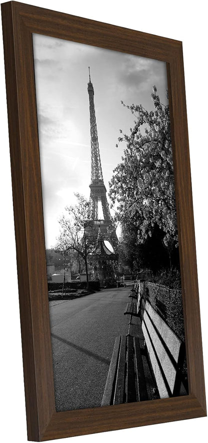 Americanflat 8x12 Picture Frame with Shatter-Resistant Glass - Signature Collection - Gallery-Style Frames Made of Engineered Wood - Photo Frame for Tabletop and Wall Display - Walnut