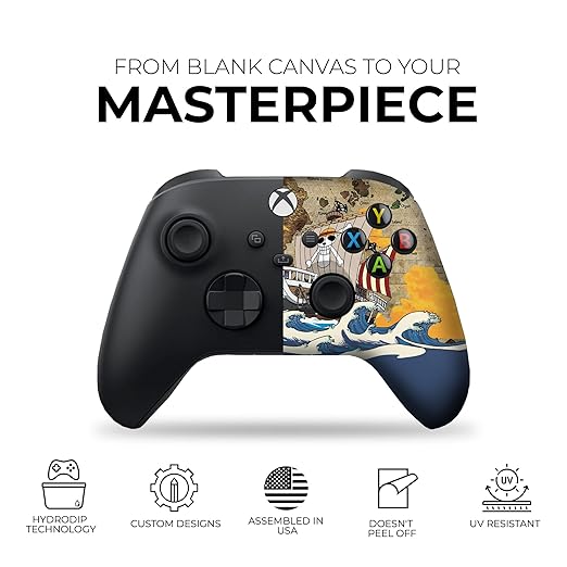 One Peice Custom X-box Controller Wireless compatible with X-box One/X-box Series X/S by DreamController | Proudly Customized in USA with Permanent HYDRO-DIP Printing(NOT JUST A SKIN) (MODDED)