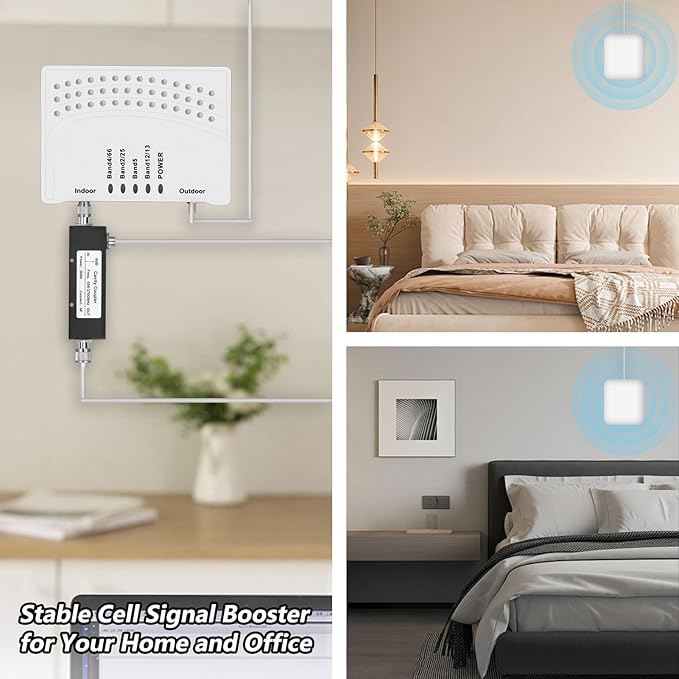 Cell Phone Booster for Home, Up to 7000Sq. Ft,Cell Phone Signal Booster for Rural Area with 2 Indoor Panel Antennas,Boosts 5G 4G LTE for Home (Dark White)