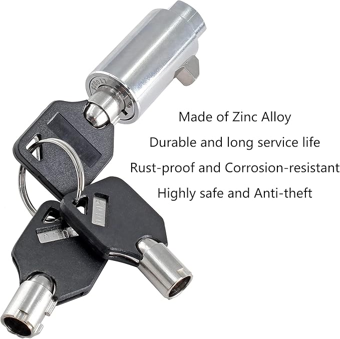 2 Set Vending Machine Lock and Key (Keyed Alike), High Security Tubular Keyway Soda Machine Locks